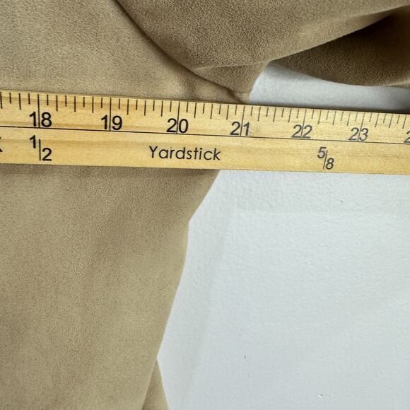 London Fog Suede Jacket Womens Small Zip Front Beige Neutral Minimalist Classic - Picture 5 of 9